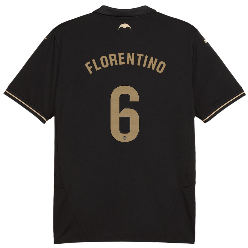 Kinder Fußball Claudia Florentino #6 Schwarz Auswärtstrikot Trikot 2024/25 T-Shirt Luxemburg