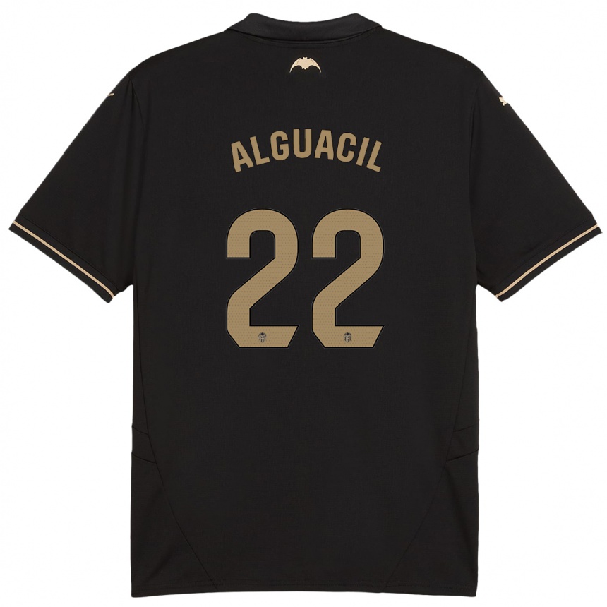 Kinder Fußball Ainhoa Alguacil #22 Schwarz Auswärtstrikot Trikot 2024/25 T-Shirt Luxemburg