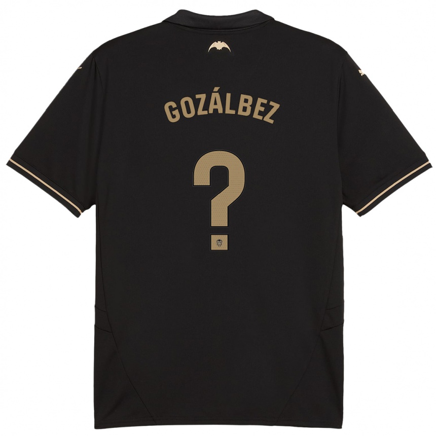 Kinder Fußball Pablo Gozálbez #0 Schwarz Auswärtstrikot Trikot 2024/25 T-Shirt Luxemburg