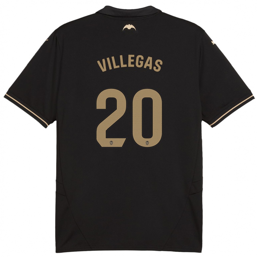 Kinder Fußball Noelia Villegas #20 Schwarz Auswärtstrikot Trikot 2024/25 T-Shirt Luxemburg