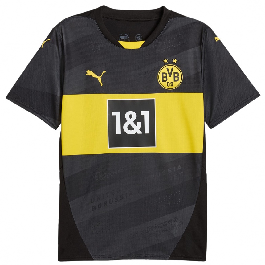 Kinder Fußball Bjarne Pudel #13 Schwarz Gelb Auswärtstrikot Trikot 2024/25 T-Shirt Luxemburg