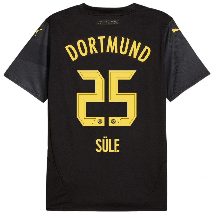 Kinder Fußball Niklas Süle #25 Schwarz Gelb Auswärtstrikot Trikot 2024/25 T-Shirt Luxemburg