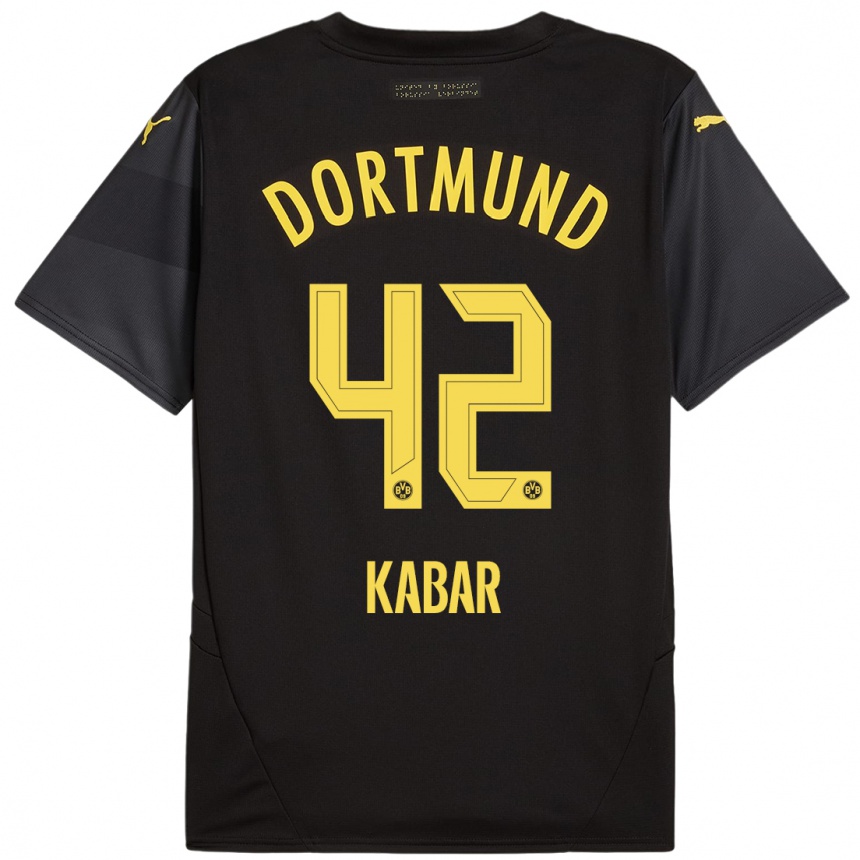 Kinder Fußball Almugera Kabar #42 Schwarz Gelb Auswärtstrikot Trikot 2024/25 T-Shirt Luxemburg