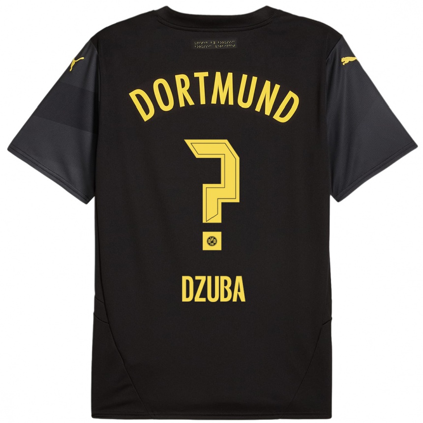 Kinder Fußball Fabian Dzuba #0 Schwarz Gelb Auswärtstrikot Trikot 2024/25 T-Shirt Luxemburg