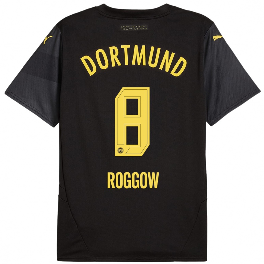 Kinder Fußball Franz Roggow #8 Schwarz Gelb Auswärtstrikot Trikot 2024/25 T-Shirt Luxemburg