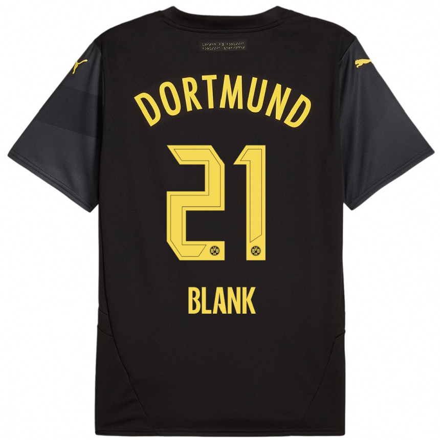 Kinder Fußball Hendry Blank #21 Schwarz Gelb Auswärtstrikot Trikot 2024/25 T-Shirt Luxemburg