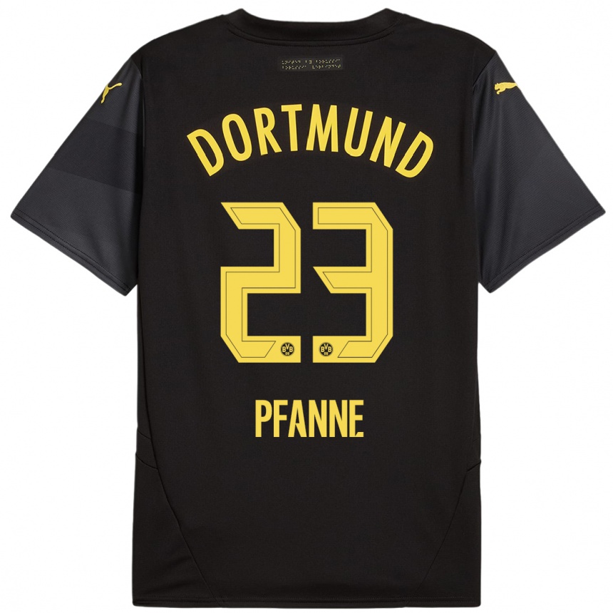 Kinder Fußball Franz Pfanne #23 Schwarz Gelb Auswärtstrikot Trikot 2024/25 T-Shirt Luxemburg