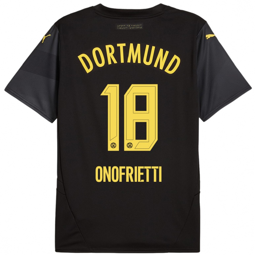 Kinder Fußball Vincenzo Onofrietti #18 Schwarz Gelb Auswärtstrikot Trikot 2024/25 T-Shirt Luxemburg