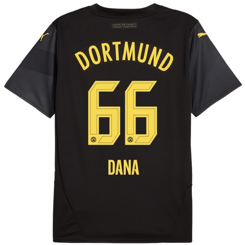 Kinder Fußball Bleckmann Dana #66 Schwarz Gelb Auswärtstrikot Trikot 2024/25 T-Shirt Luxemburg