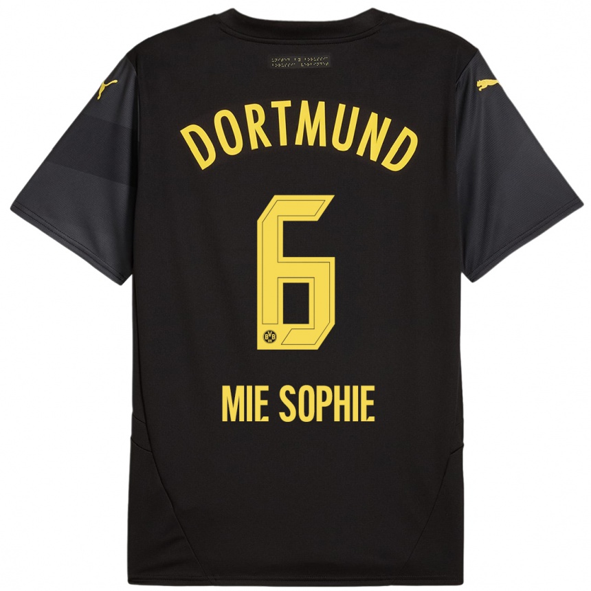 Kinder Fußball Sando Mie Sophie #6 Schwarz Gelb Auswärtstrikot Trikot 2024/25 T-Shirt Luxemburg