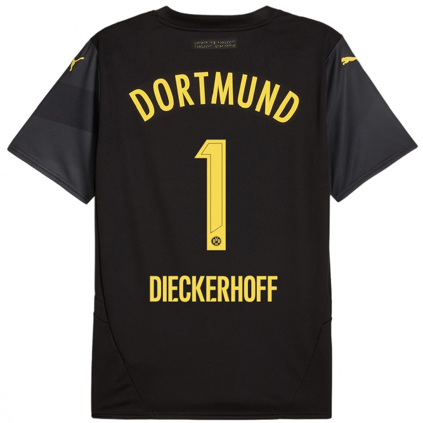 Kinder Fußball Max Dieckerhoff #1 Schwarz Gelb Auswärtstrikot Trikot 2024/25 T-Shirt Luxemburg