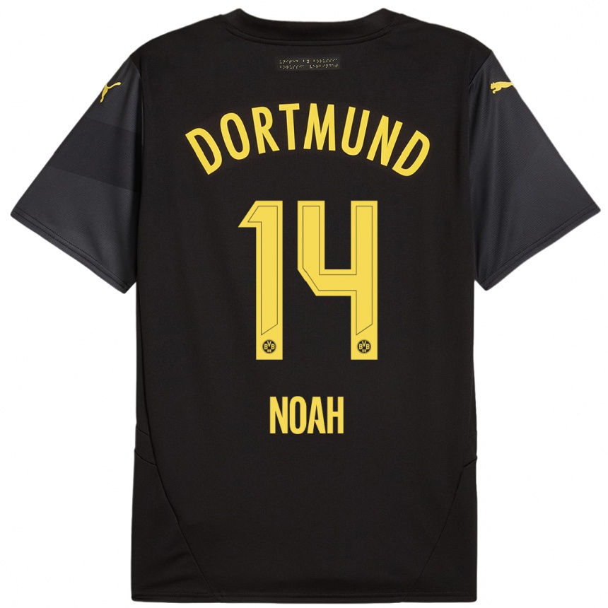 Kinder Fußball Colin Noah Kleine-Bekel #14 Schwarz Gelb Auswärtstrikot Trikot 2024/25 T-Shirt Luxemburg