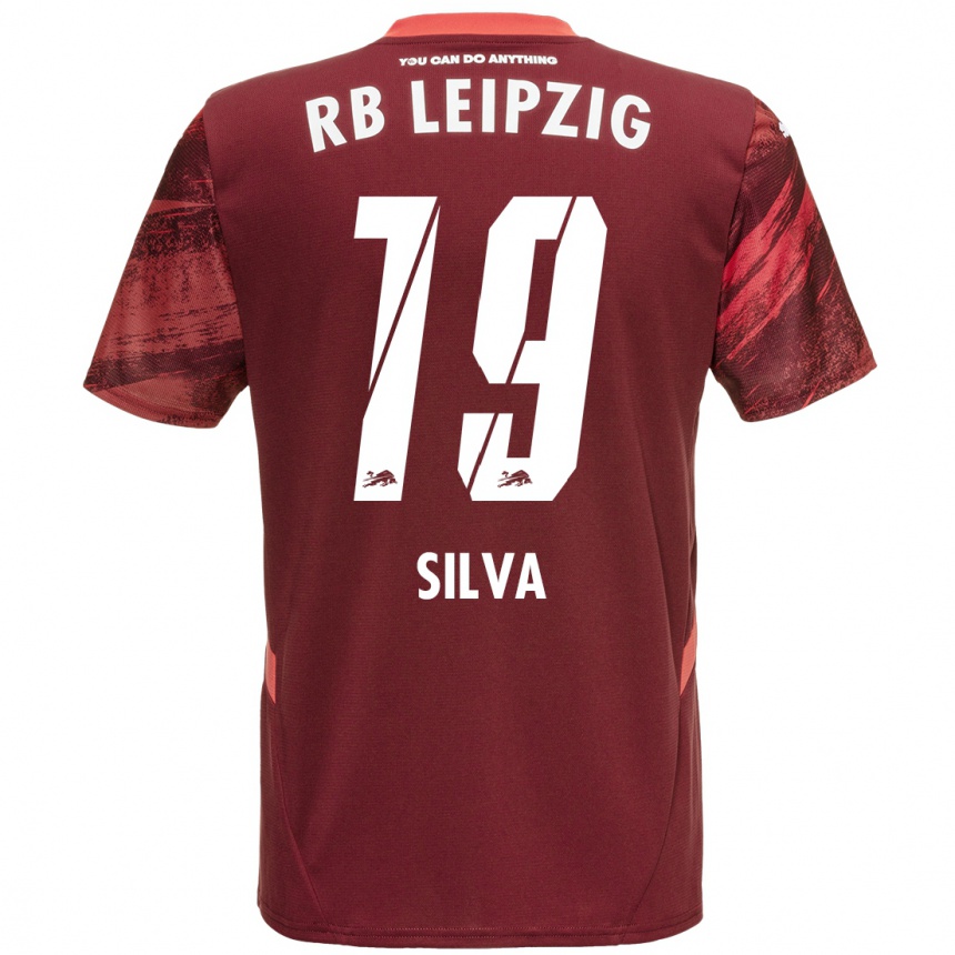 Kinder Fußball André Silva #19 Burgunderrot Auswärtstrikot Trikot 2024/25 T-Shirt Luxemburg