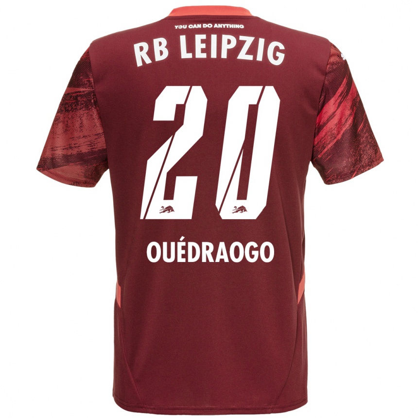 Kinder Fußball Assan Ouédraogo #20 Burgunderrot Auswärtstrikot Trikot 2024/25 T-Shirt Luxemburg