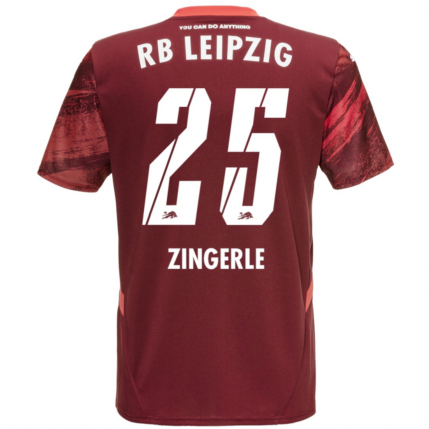 Kinder Fußball Leopold Zingerle #25 Burgunderrot Auswärtstrikot Trikot 2024/25 T-Shirt Luxemburg