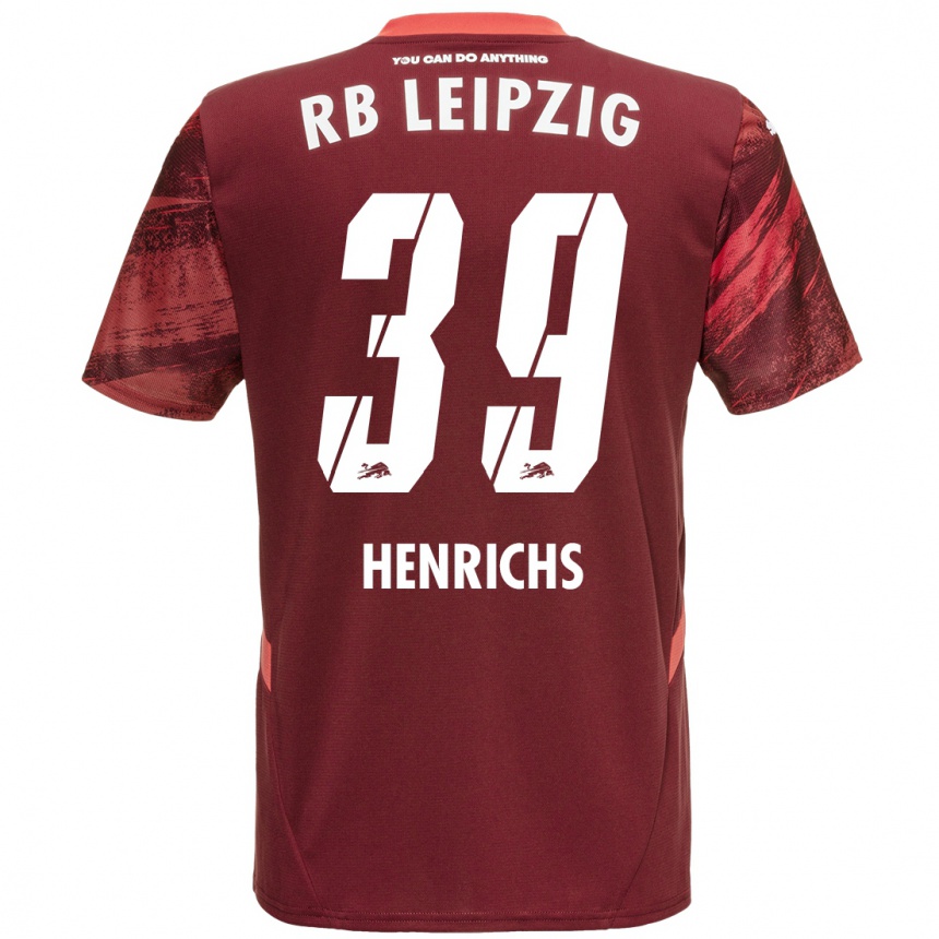 Kinder Fußball Benjamin Henrichs #39 Burgunderrot Auswärtstrikot Trikot 2024/25 T-Shirt Luxemburg