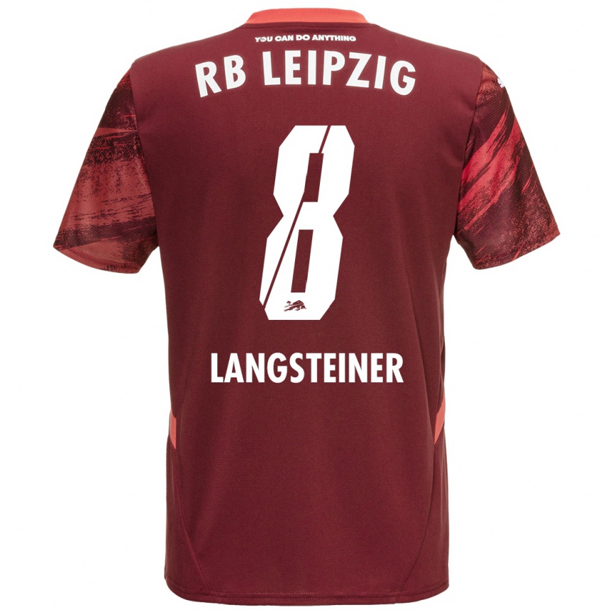 Kinder Fußball Toni Langsteiner #8 Burgunderrot Auswärtstrikot Trikot 2024/25 T-Shirt Luxemburg