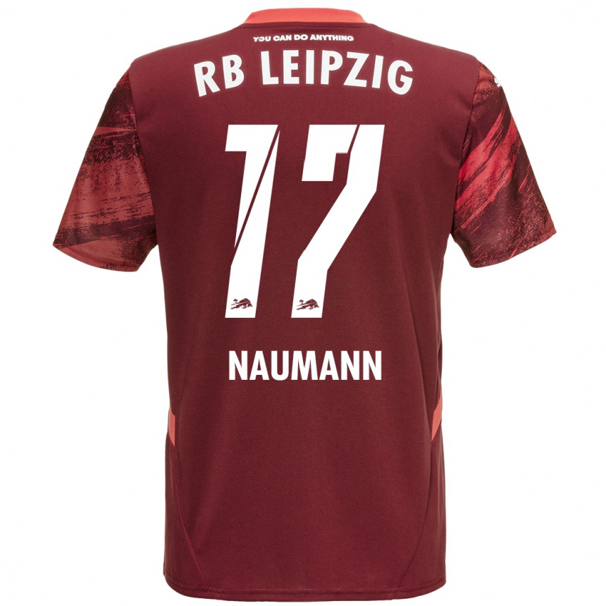 Kinder Fußball Carlos Naumann #17 Burgunderrot Auswärtstrikot Trikot 2024/25 T-Shirt Luxemburg