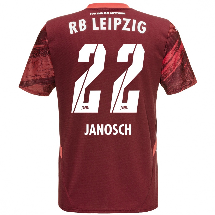 Kinder Fußball Luca Janosch #22 Burgunderrot Auswärtstrikot Trikot 2024/25 T-Shirt Luxemburg