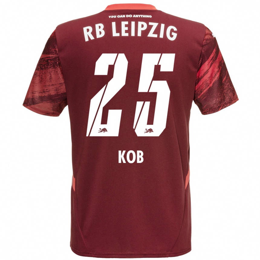 Kinder Fußball Leon Koß #25 Burgunderrot Auswärtstrikot Trikot 2024/25 T-Shirt Luxemburg