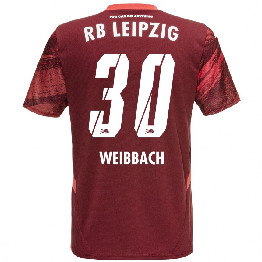 Kinder Fußball Noah Weißbach #30 Burgunderrot Auswärtstrikot Trikot 2024/25 T-Shirt Luxemburg