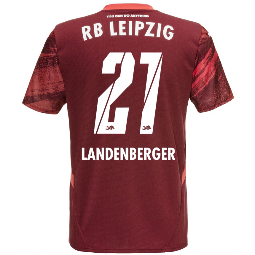 Kinder Fußball Julia Landenberger #21 Burgunderrot Auswärtstrikot Trikot 2024/25 T-Shirt Luxemburg