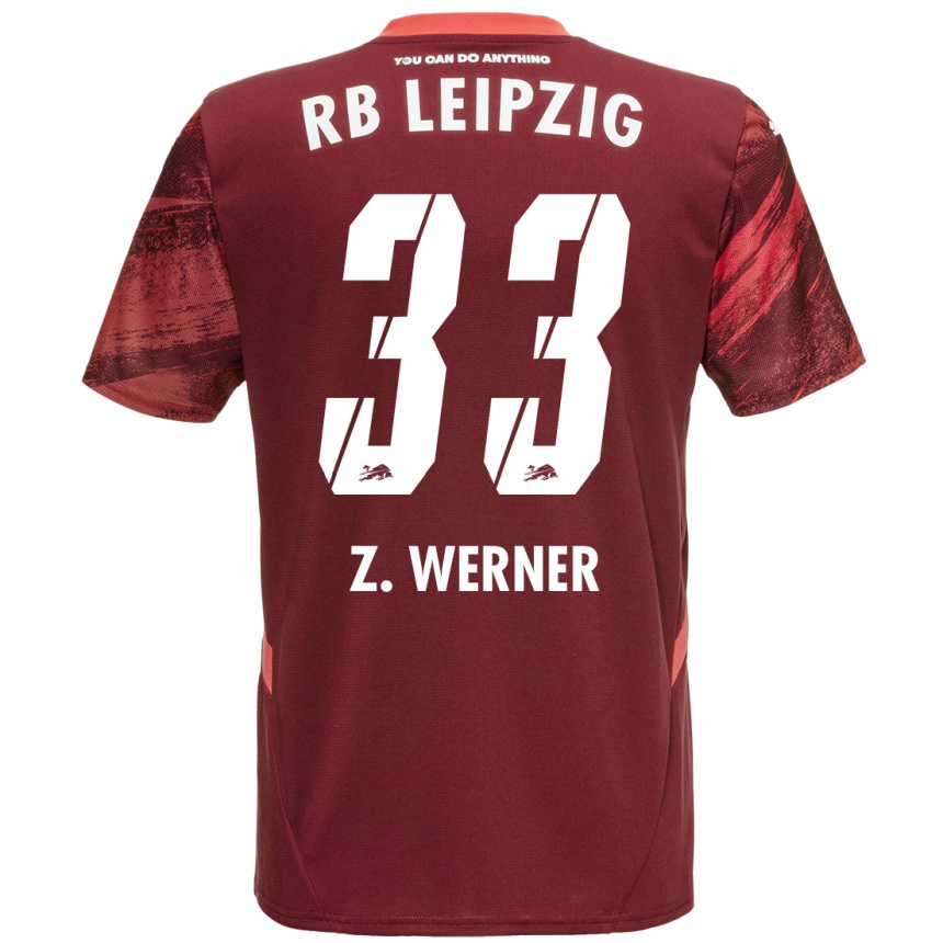 Kinder Fußball Zoé Werner #33 Burgunderrot Auswärtstrikot Trikot 2024/25 T-Shirt Luxemburg