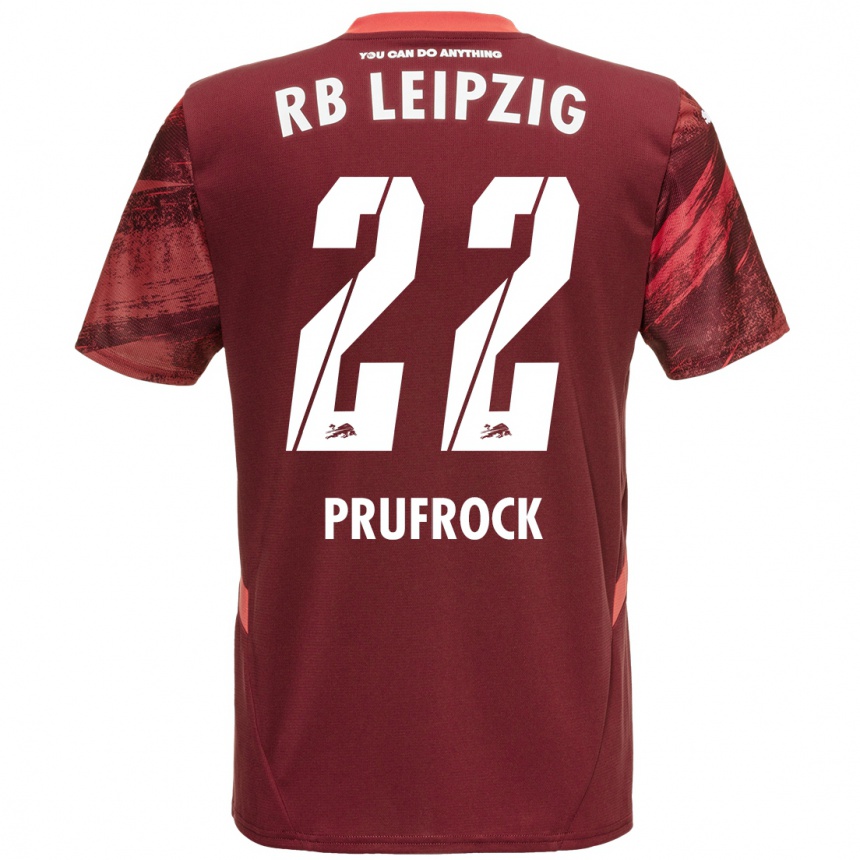 Kinder Fußball Silas Prüfrock #22 Burgunderrot Auswärtstrikot Trikot 2024/25 T-Shirt Luxemburg