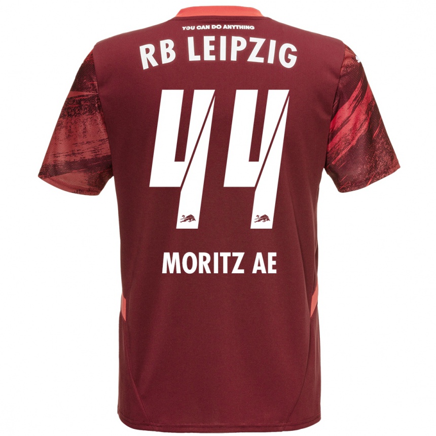 Kinder Fußball Moritz Aé #44 Burgunderrot Auswärtstrikot Trikot 2024/25 T-Shirt Luxemburg