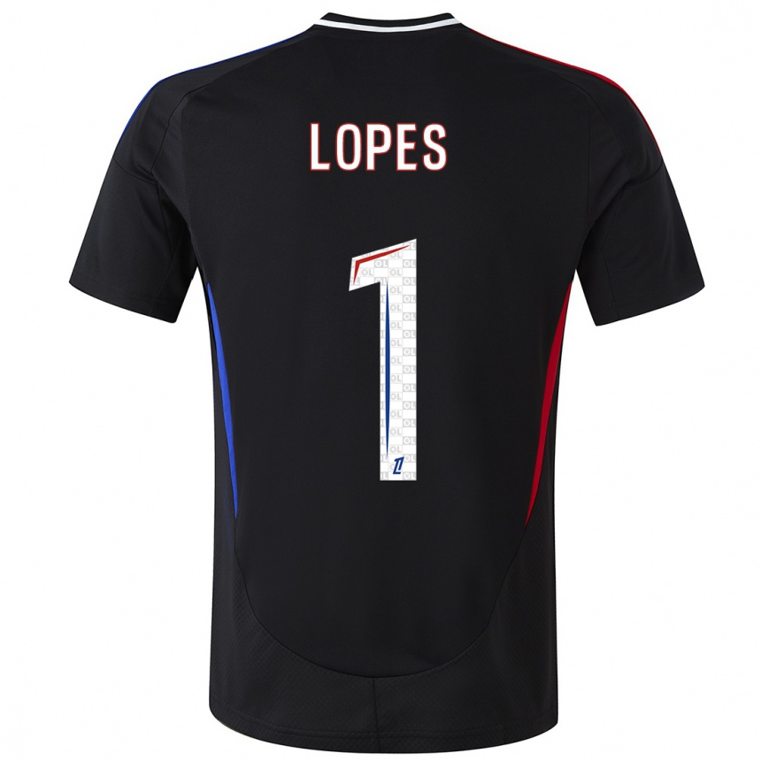 Kinder Fußball Anthony Lopes #1 Schwarz Auswärtstrikot Trikot 2024/25 T-Shirt Luxemburg