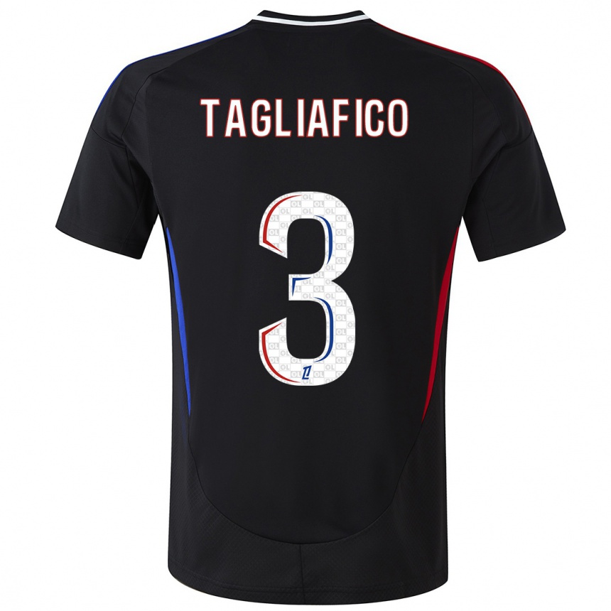 Kinder Fußball Nicolas Tagliafico #3 Schwarz Auswärtstrikot Trikot 2024/25 T-Shirt Luxemburg