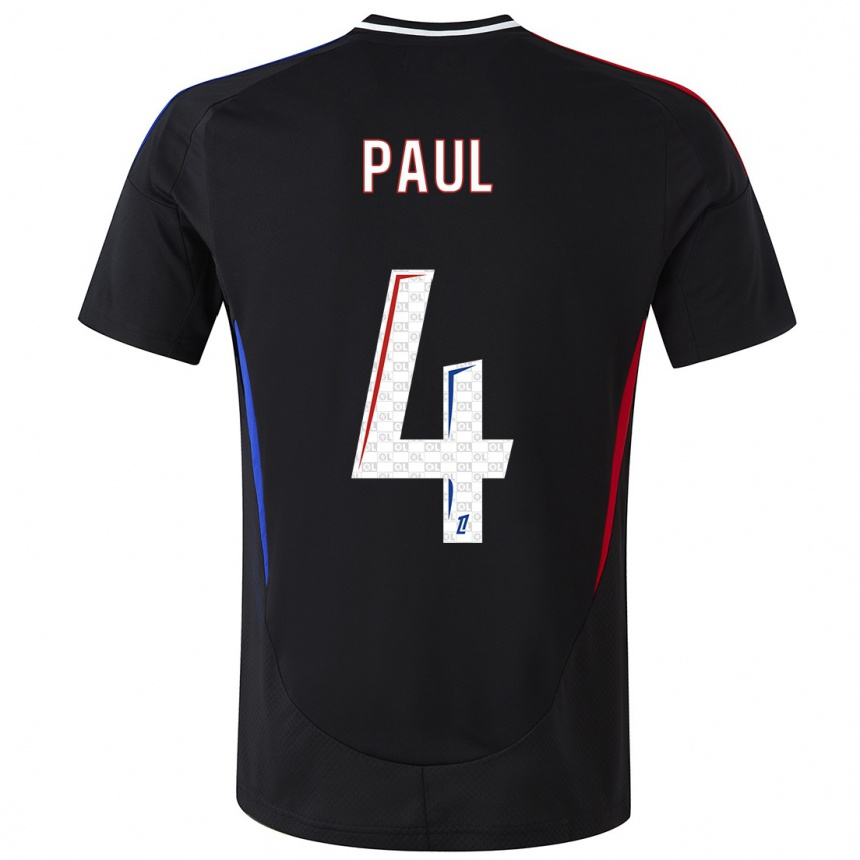 Kinder Fußball Paul Akouokou #4 Schwarz Auswärtstrikot Trikot 2024/25 T-Shirt Luxemburg