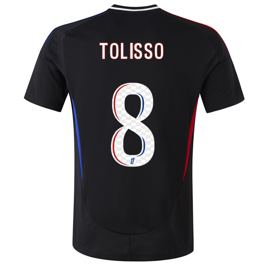 Kinder Fußball Corentin Tolisso #8 Schwarz Auswärtstrikot Trikot 2024/25 T-Shirt Luxemburg