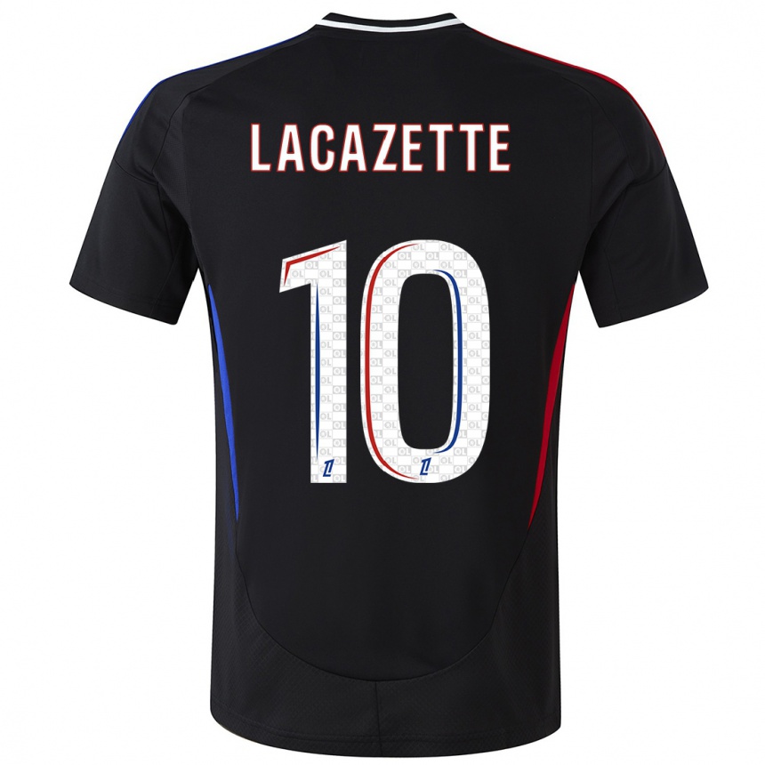 Kinder Fußball Alexandre Lacazette #10 Schwarz Auswärtstrikot Trikot 2024/25 T-Shirt Luxemburg