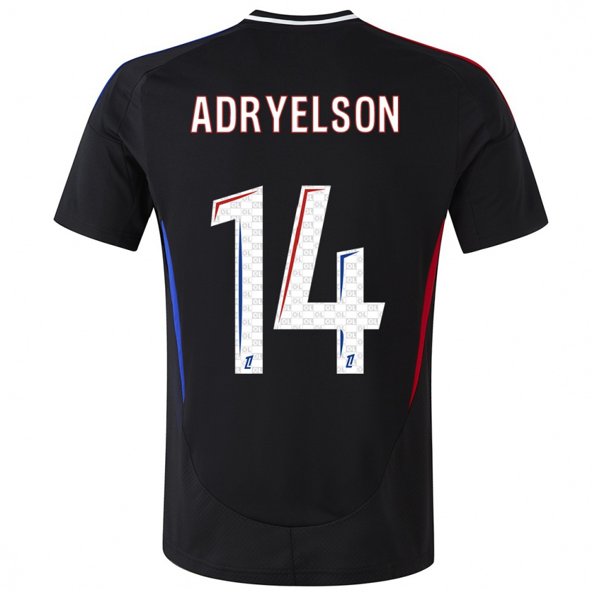 Kinder Fußball Adryelson #14 Schwarz Auswärtstrikot Trikot 2024/25 T-Shirt Luxemburg