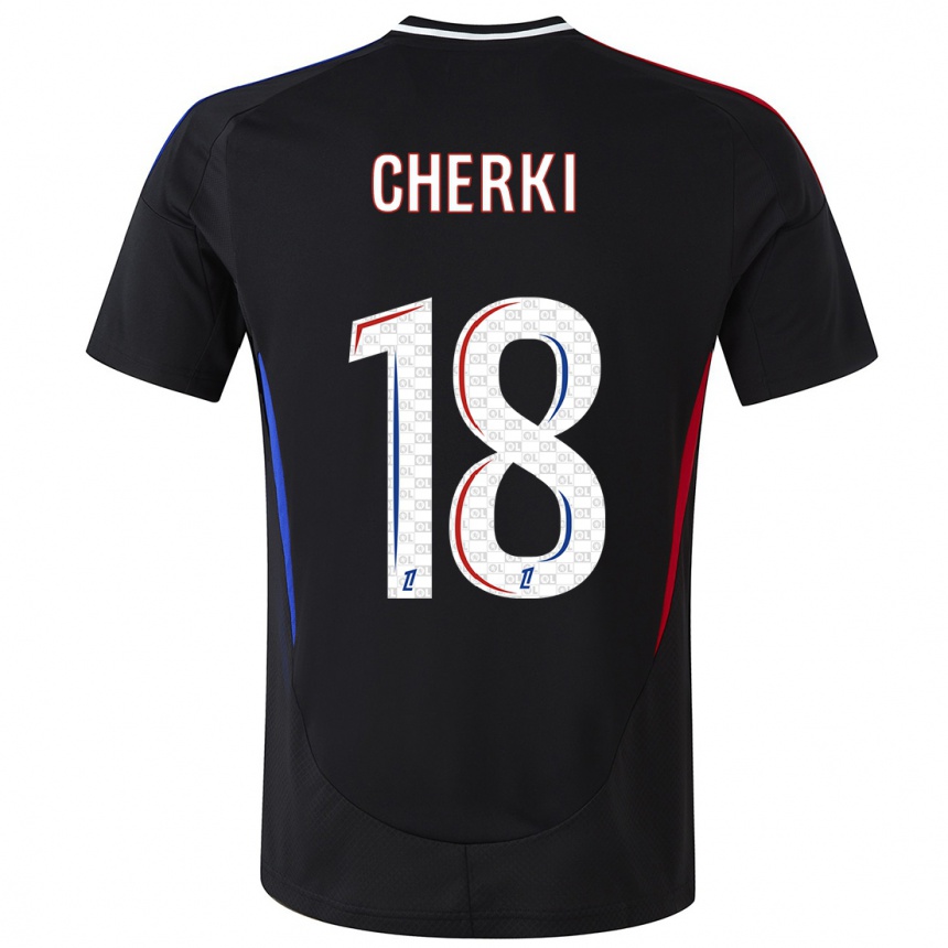 Kinder Fußball Rayan Cherki #18 Schwarz Auswärtstrikot Trikot 2024/25 T-Shirt Luxemburg