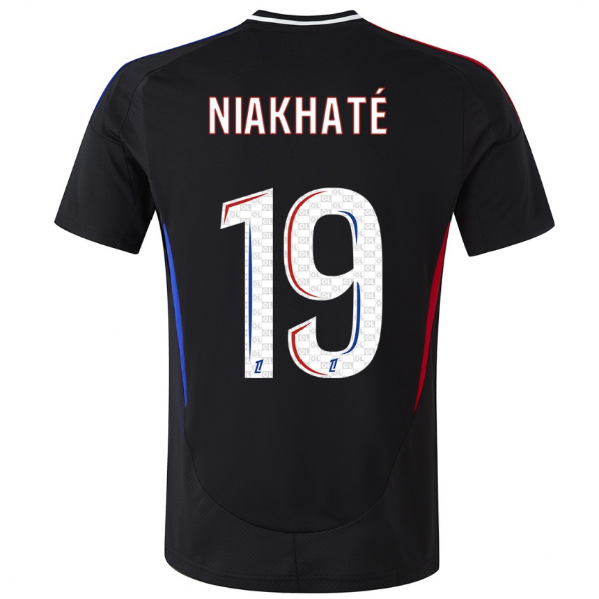 Kinder Fußball Moussa Niakhaté #19 Schwarz Auswärtstrikot Trikot 2024/25 T-Shirt Luxemburg