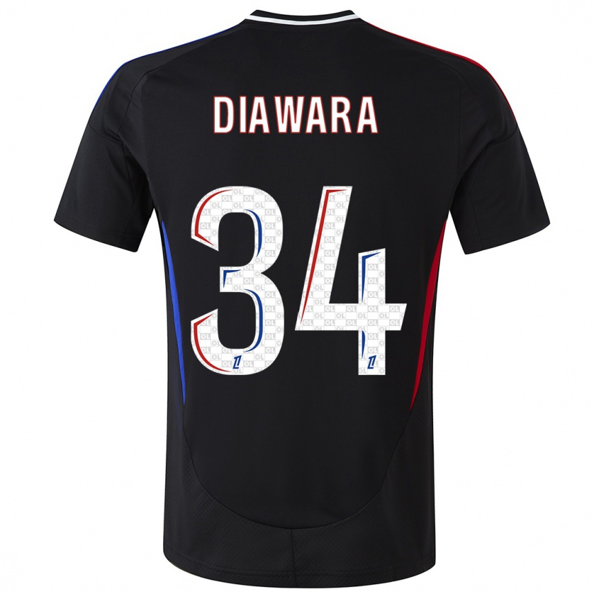 Kinder Fußball Mahamadou Diawara #34 Schwarz Auswärtstrikot Trikot 2024/25 T-Shirt Luxemburg