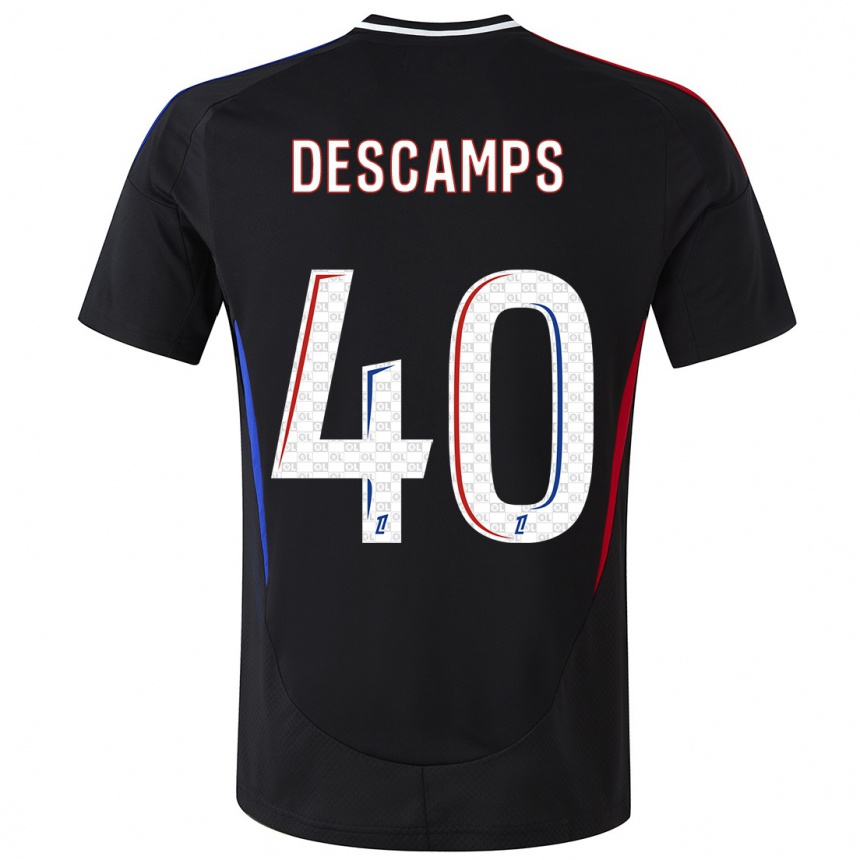 Kinder Fußball Rémy Descamps #40 Schwarz Auswärtstrikot Trikot 2024/25 T-Shirt Luxemburg