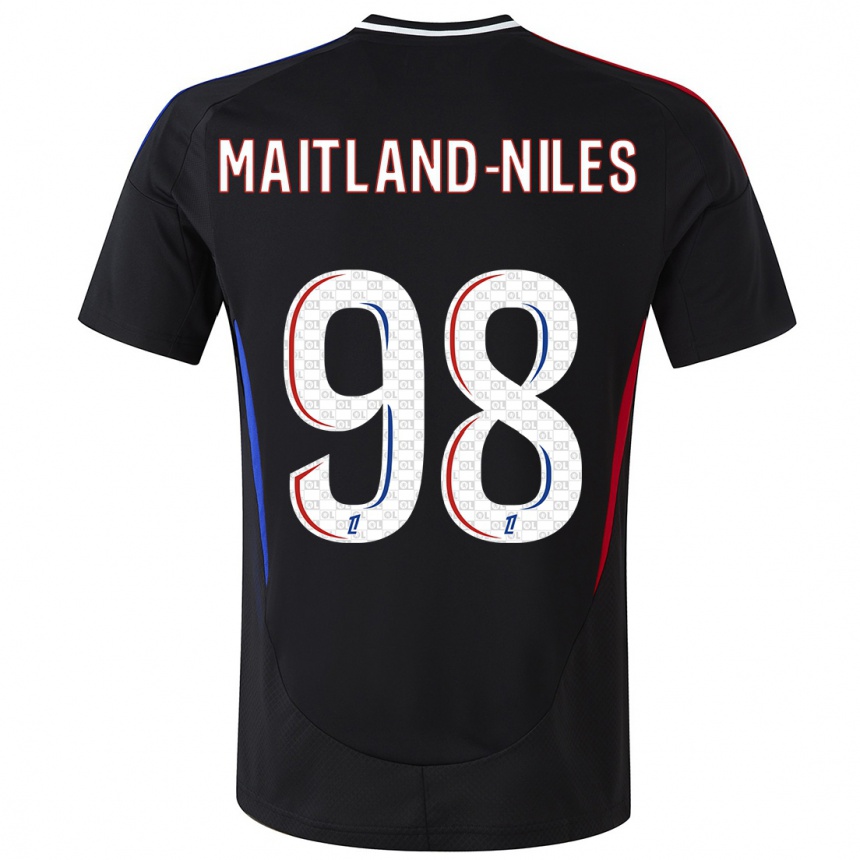 Kinder Fußball Ainsley Maitland-Niles #98 Schwarz Auswärtstrikot Trikot 2024/25 T-Shirt Luxemburg