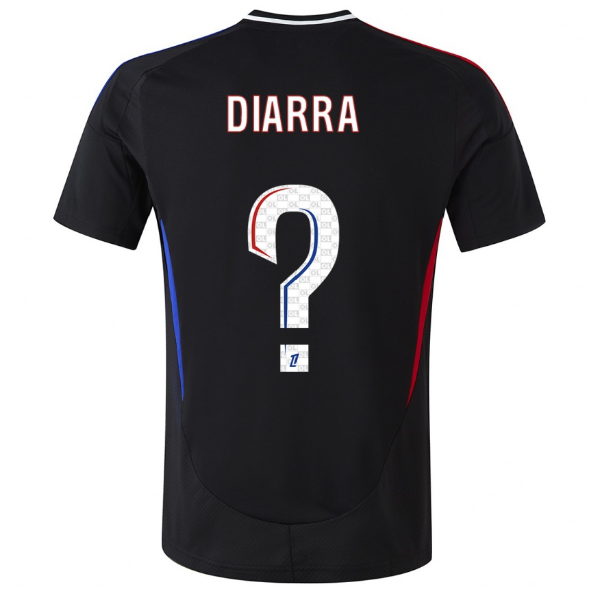 Kinder Fußball Lassine Diarra #0 Schwarz Auswärtstrikot Trikot 2024/25 T-Shirt Luxemburg