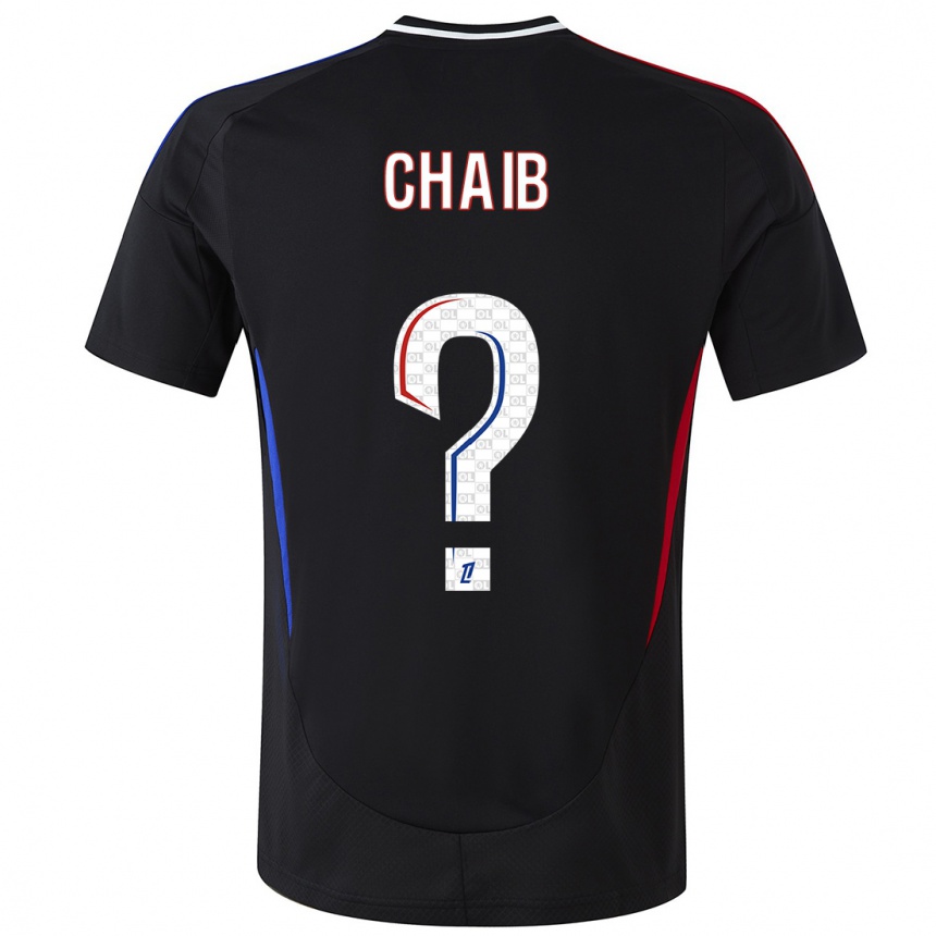 Kinder Fußball Yacine Chaib #0 Schwarz Auswärtstrikot Trikot 2024/25 T-Shirt Luxemburg