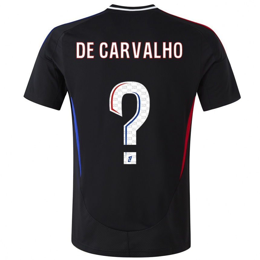 Kinder Fußball Mathys De Carvalho #0 Schwarz Auswärtstrikot Trikot 2024/25 T-Shirt Luxemburg