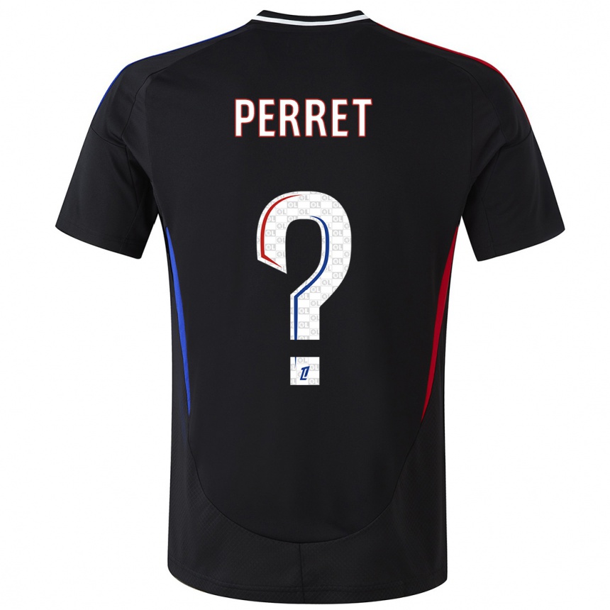 Kinder Fußball Romain Perret #0 Schwarz Auswärtstrikot Trikot 2024/25 T-Shirt Luxemburg