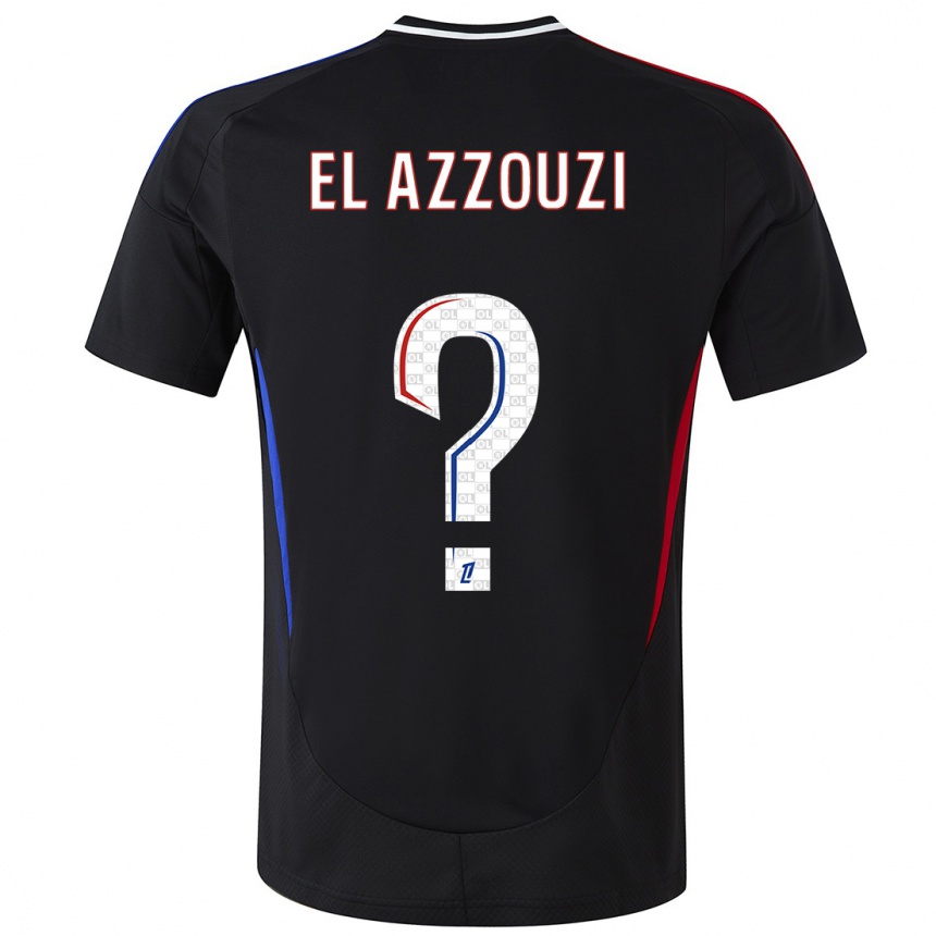 Kinder Fußball Nourdine El Azzouzi #0 Schwarz Auswärtstrikot Trikot 2024/25 T-Shirt Luxemburg