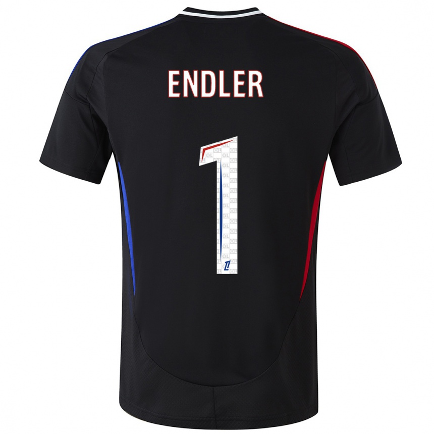 Kinder Fußball Christiane Endler #1 Schwarz Auswärtstrikot Trikot 2024/25 T-Shirt Luxemburg