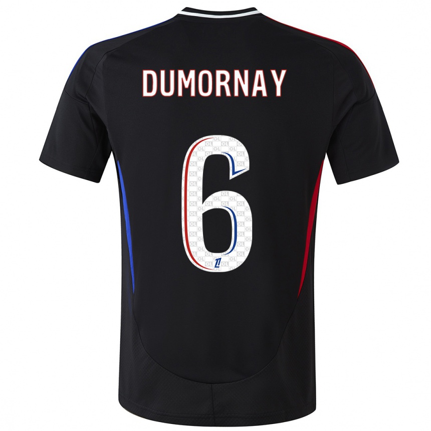 Kinder Fußball Melchie Dumornay #6 Schwarz Auswärtstrikot Trikot 2024/25 T-Shirt Luxemburg