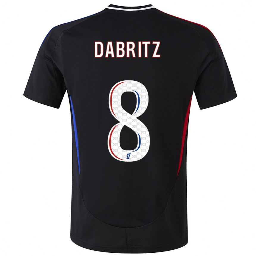 Kinder Fußball Sara Däbritz #8 Schwarz Auswärtstrikot Trikot 2024/25 T-Shirt Luxemburg