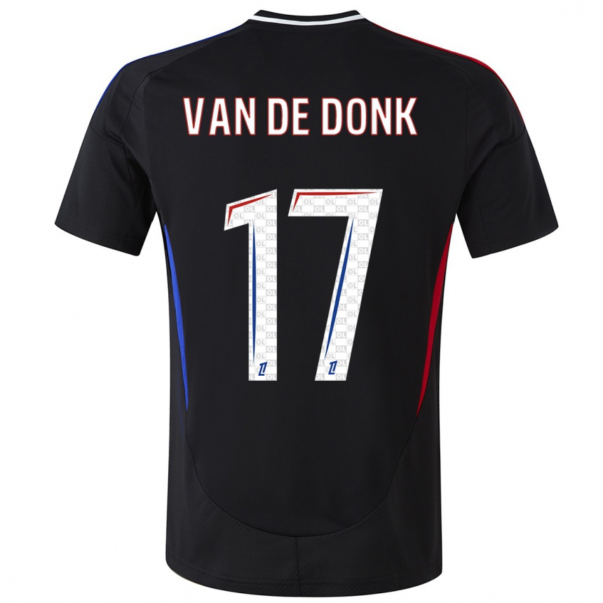 Kinder Fußball Danielle Van De Donk #17 Schwarz Auswärtstrikot Trikot 2024/25 T-Shirt Luxemburg