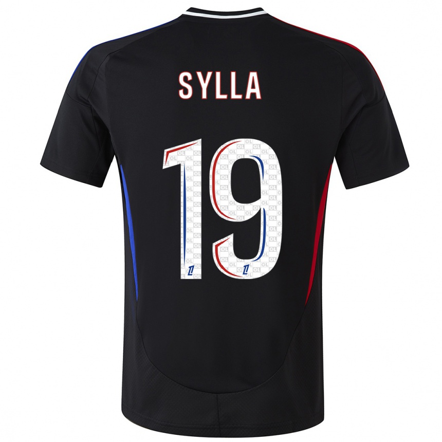 Kinder Fußball Kysha Sylla #19 Schwarz Auswärtstrikot Trikot 2024/25 T-Shirt Luxemburg